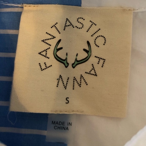 Fantastic Fawn Color Block Collared Button-down Shirt Oversized Striped Small - Picture 8 of 14